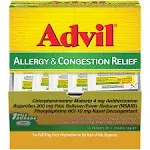 Advil Allergy and Congestion Relief Pain and Headache Reliever Ibuprofen, Coated Tablets, 50 Count