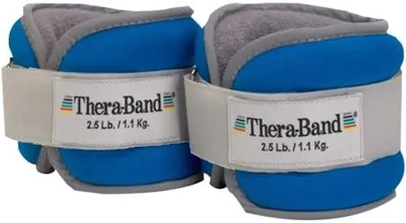 THERABAND Ankle Weights, Comfort Fit Wrist & Ankle Cuff Weight Set, Adjustable Walking Weights for Cardio, Home Workout, Ankle Strengthening & Physical Therapy, Blue, 2.5 lb. Each, Set of 2, 5 Pounds