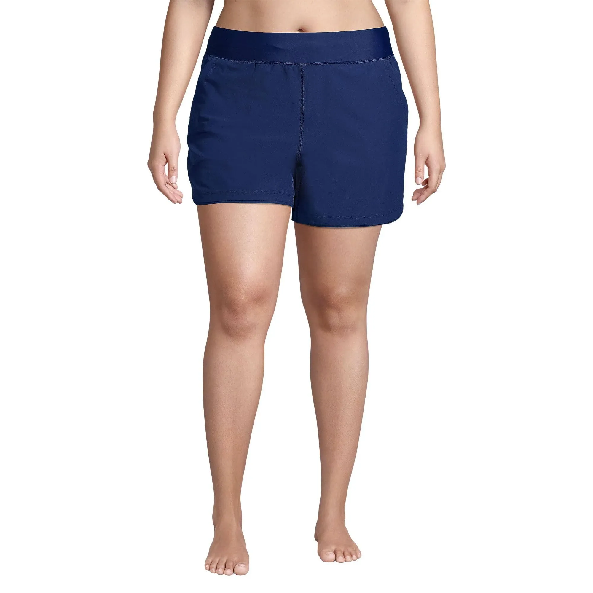 Lands' End Women's 5 inch Quick Dry Board Shorts Swim Cover-Up Shorts - 16 - Deep Sea Navy