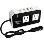 Ysolx 200W Car Power Inverter, DC 12V to 110V AC Converter, Fast Car Charger Adapter with 18W Quick Charge/ 20W USB-C/ 4.8A Dual USB/Dual 110V AC