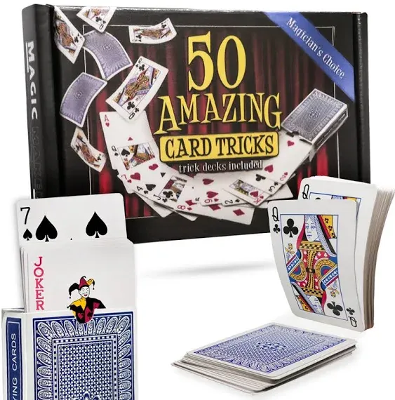 Magic Makers 50 Amazing Card Tricks Kit for All Ages - Trick Decks Included