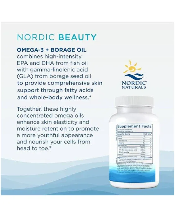 Nordic Beauty Omega-3 +Borage Oil | Welltopia Compounding Pharmacy