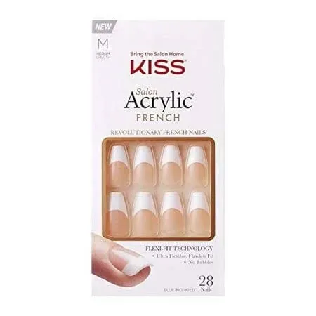 Kiss Salon Acrylic Nails French Medium Length, 28 Count, 6 Pack, Other