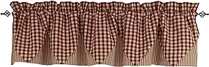 Home Collections by Raghu Heritage House Check Barn Red Lined Point Valance