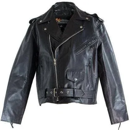 Xelement B7100 'Classic' Men's Black TOP GRADE Leather Motorcycle Biker Jacket XXXL