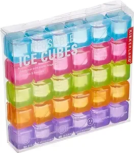 Kikkerland Reusable Ice Cubes, Set of 30, Multicolor