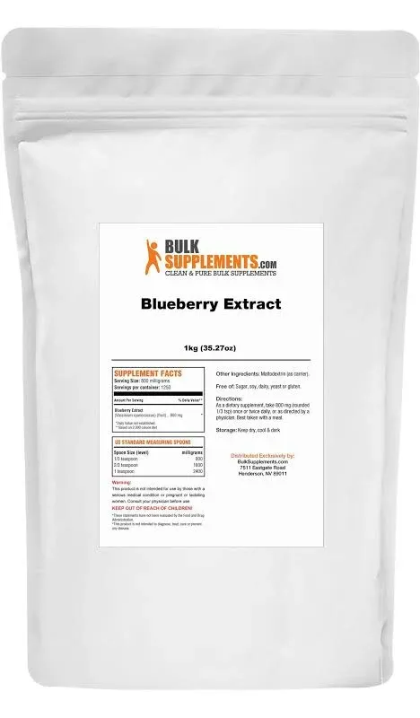 Bulksupplements.com Blueberry Extract Powder 500mg Blueberry Extract