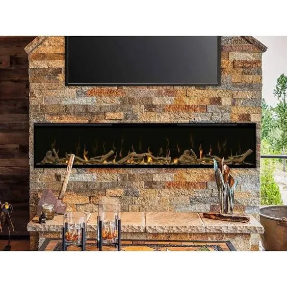 Dimplex 34 in. Linear Driftwood and River Rock Accessory for Dimplex Wall Mount Fireplace LF34DWS-KIT