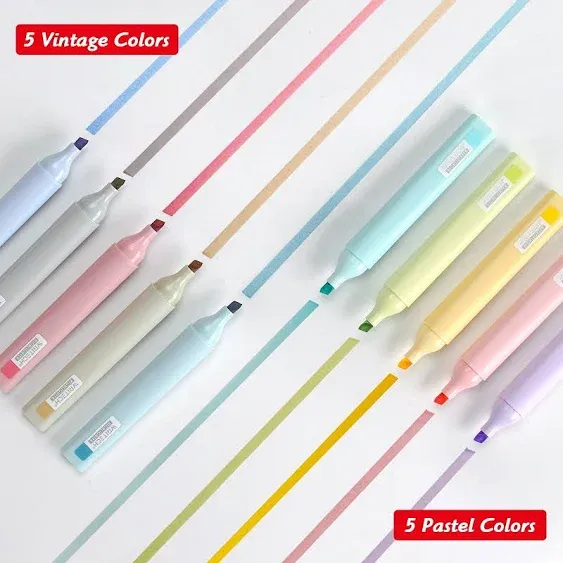 Pastel Highlighters Assorted Colors: Soft Chisel Tip Bible Highlighter Marker Pe