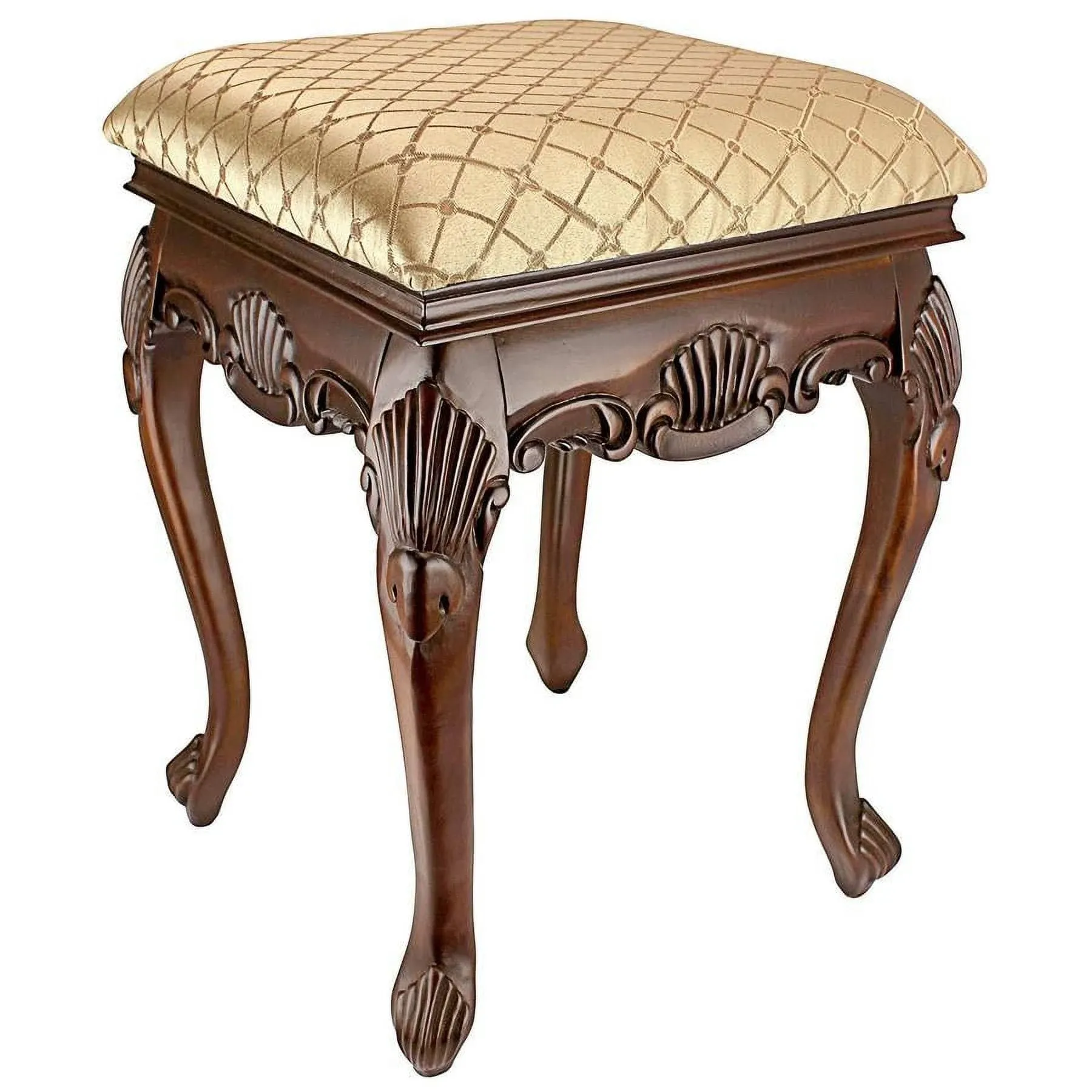 Madame Bouvier Hand Carved Hardwood Boudoir Stool