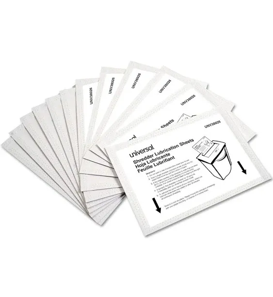 Universal Shredder Lubricant Sheets, 5.5 inch x 2.8 inch, 24/Pack