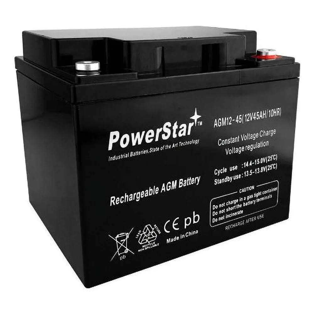 PowerStar® 12V 45AH Fire Alarm Battery replaces 40ah, 42ah or 50ah