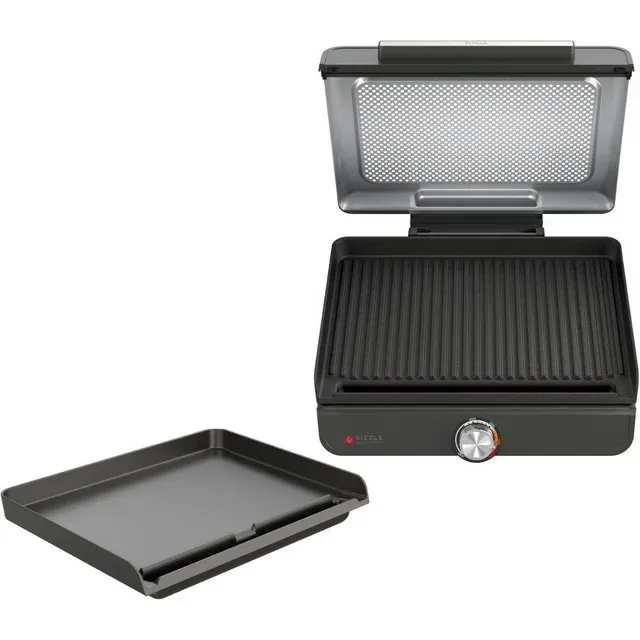 Ninja GR101 Sizzle Smokeless Indoor Grill &amp; Griddle, 14&#039;&#039; Interchangeabl<wbr/>e Nonsti