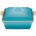 Le Creuset Stoneware Heritage Covered Square Casserole, 2.5 qt. (9"), Caribbean 