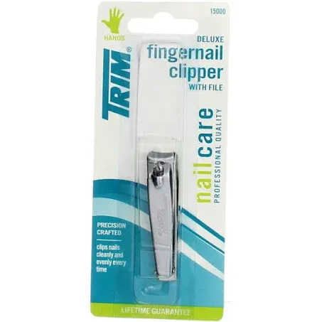 Trim Nailclip Deluxe Size Ea Trim Deluxe Fingernail Clipper With File 15000 1 Ct