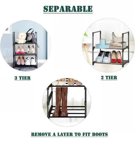 5 Tier Shoe Rack for Small Space,Separable Into Two Narrow Shoe Rack2 Tier and 3