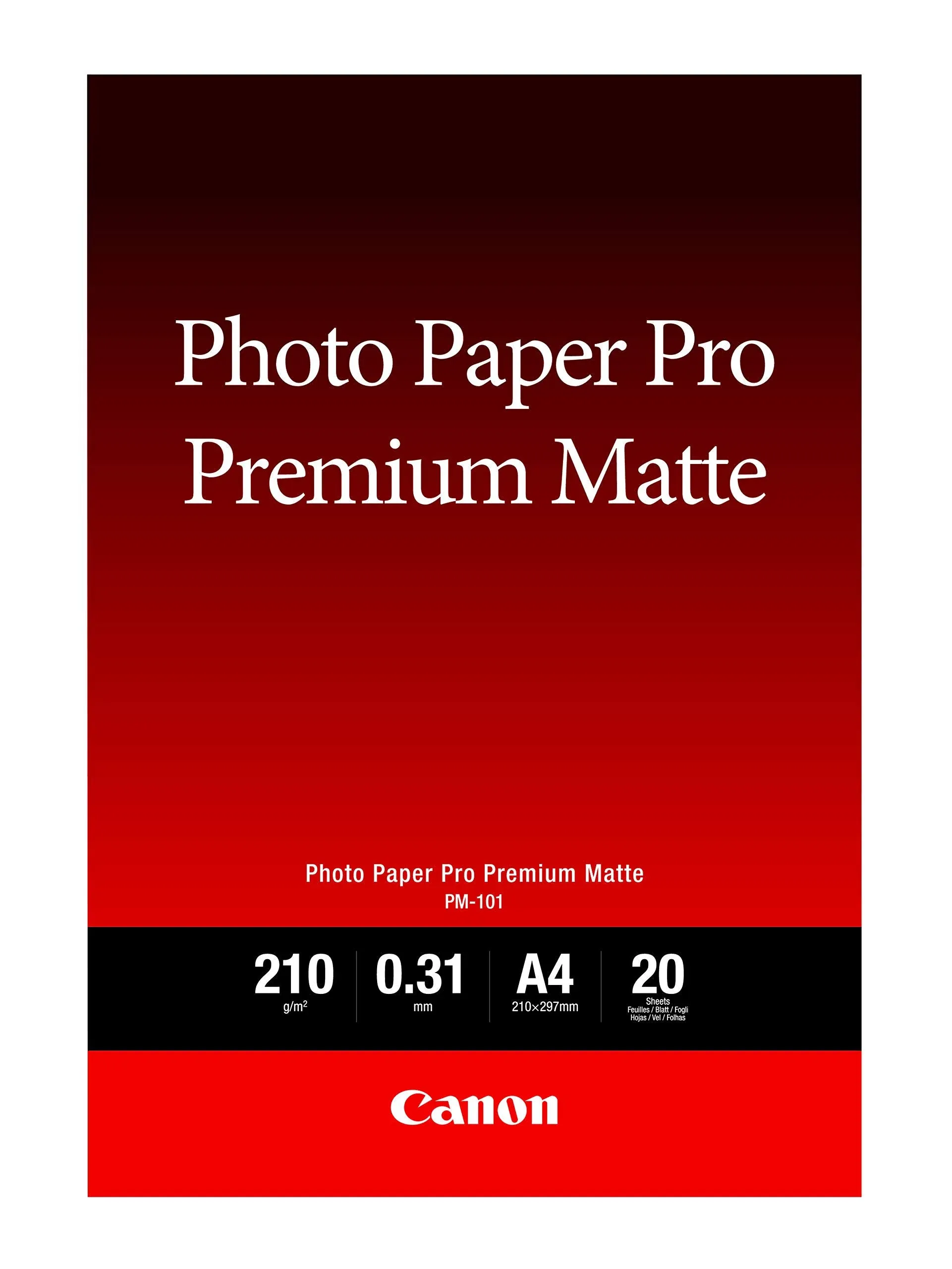 Canon A4 PM-101 Premium Matte Photo Paper (20)