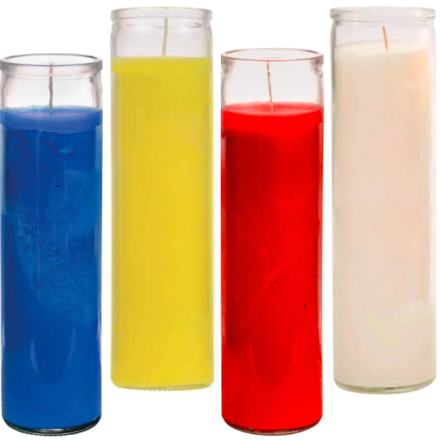 Prayer Candles - Red Yellow Blue White Wax Candle (4 Pack) Great for Sanctuary ...