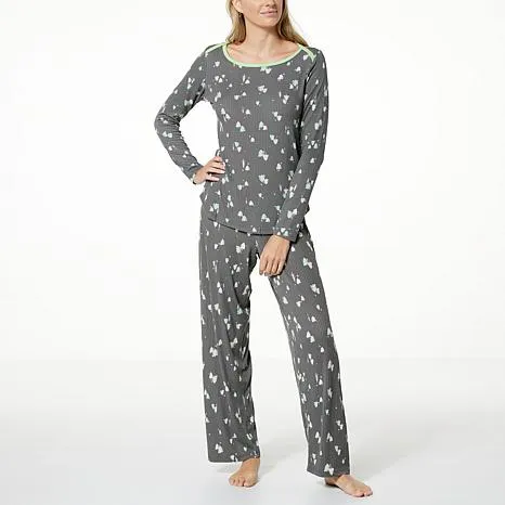 Hue Women's Long Sleeve Ultra Ribbed Pj Set, Large