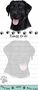 &#034;Black Labrador Magnetic List Pads&#034; Uniquely Shaped Sticky Notepad