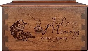 Custom Wooden Cremation Urn Box Medium for Human Ashes holds 146 cu in In Loving Memory