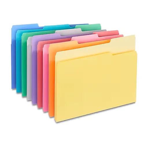 Myofficeinnovations Top-Tab File Folders 1/3 Cut Asst LTR Holds 8 1/2x11