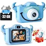 Kids Camera Toys for 3 4 5 6 7 8 9 10 11 12 Years Old Boys/Girls, Kids Digital Camera for Toddler with Video, Birthday Festival for Kids, Selfie Camera for Kids, 32GB TF Card