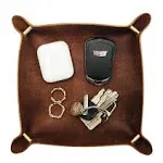 Leather Valet Tray Entryway Catchcall Tray Nightstand Organizer Storage for W...