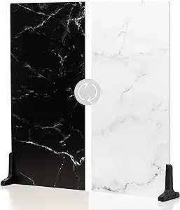 V-FLAT WORLD Duo Board Product Photography Backdrops - 2-Sided Background for Photography, Realistic Item & Food Photography Background - Includes 2 Legs & Mat - 24" x 24", Onyx Marble/Alpine Marble