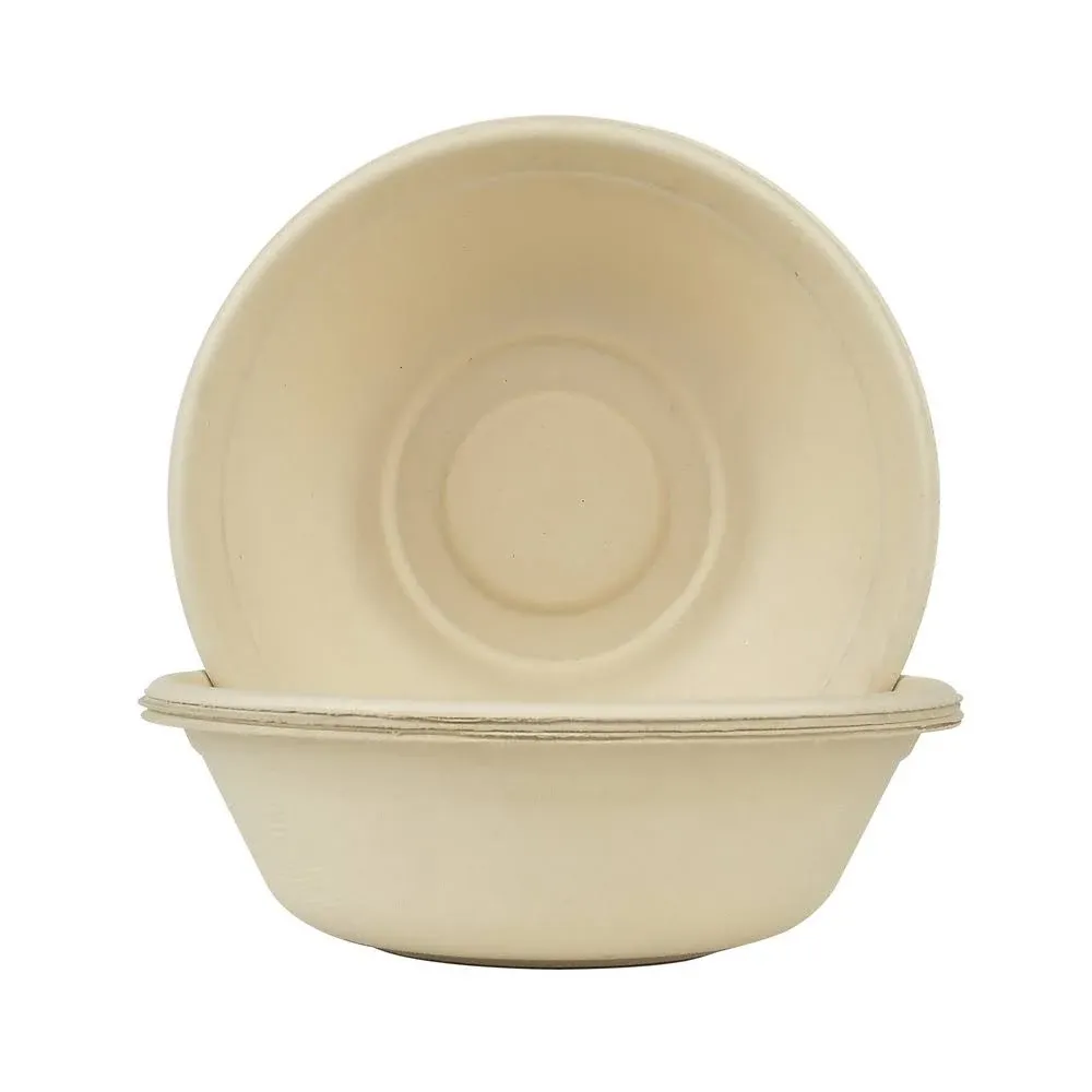 Paper Bowls for Soup Pasta Cereal Salad Ice Cream, Disposable Bamboo Large Bowls, Compostable, Biodegradable, Unbleached