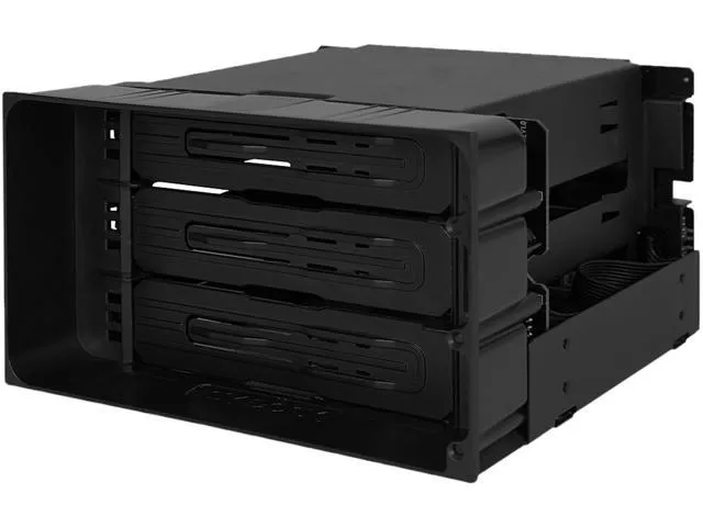 ICY DOCK flexiDOCK MB830SP-B Tray-less 3 Bay Removable 3.5-inch SATA/SAS Hard Drive Docking Enclosure in 2 x 5.25-inch Optical Bay (w/ Cables)