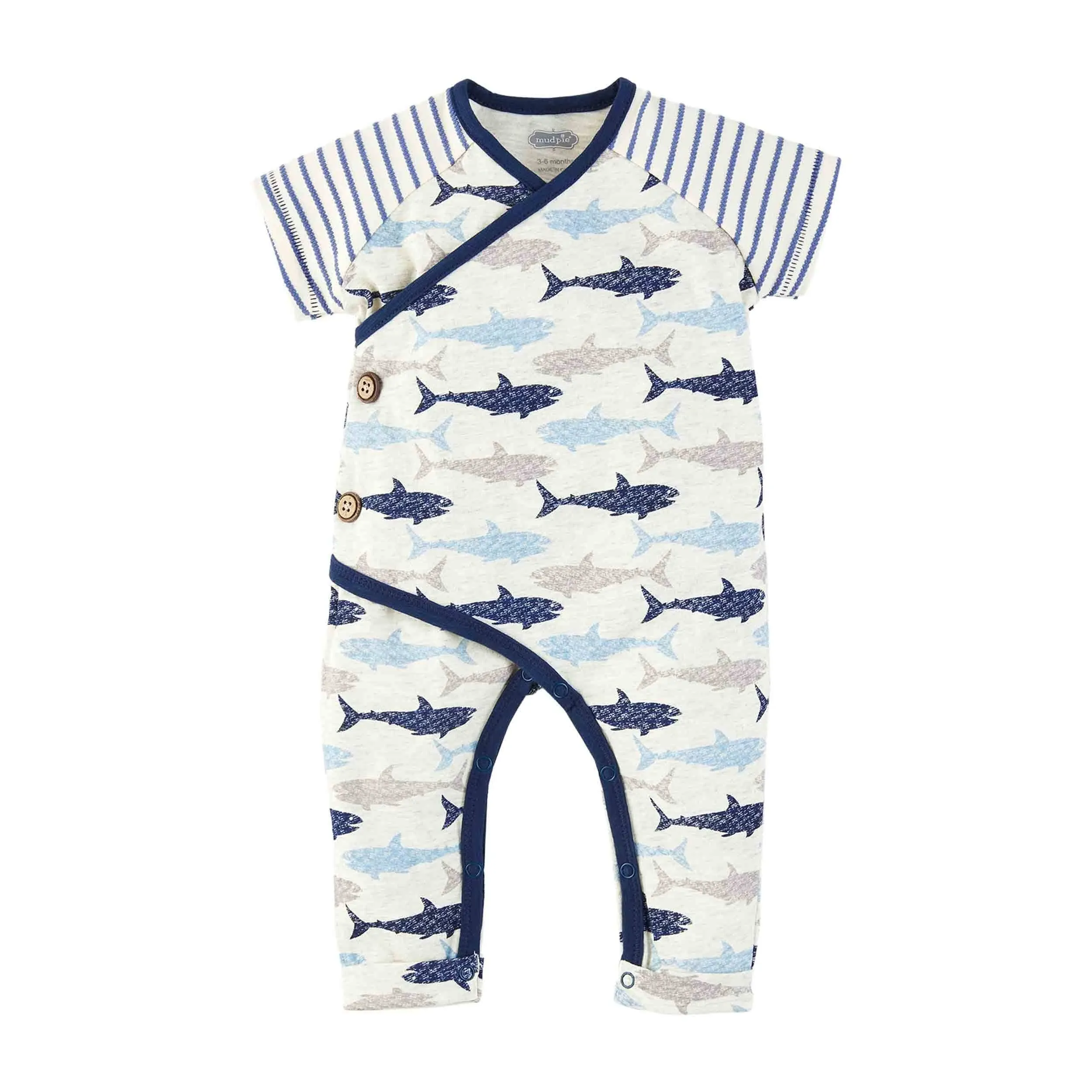 Mud Pie Shark Baby Bodysuit - 3-6M