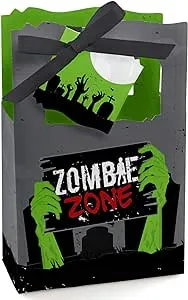 Big Dot of Happiness - Zombie Zone - Halloween or Birthday Zombie Crawl Party Favor Boxes - Set of 12