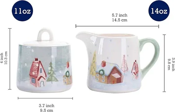 Nordic Village Ceramic Sugar and Cream Set