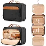 COOSKY Travel Hanging Toiletry Bag with Jewelry, Lotions, Shampoo Compartments