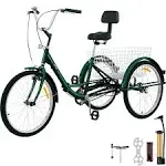 VEVOR Tricycle Adult 24’’ Wheels Adult Tricycle 1-Speed 3 Wheel Bikes For Adults Three Wheel Bike For Adults Adult Trike Adult Folding Tricycle Foldable Adult Tricycle 3 Wheel Bike Trike For Adults  | VEVOR US