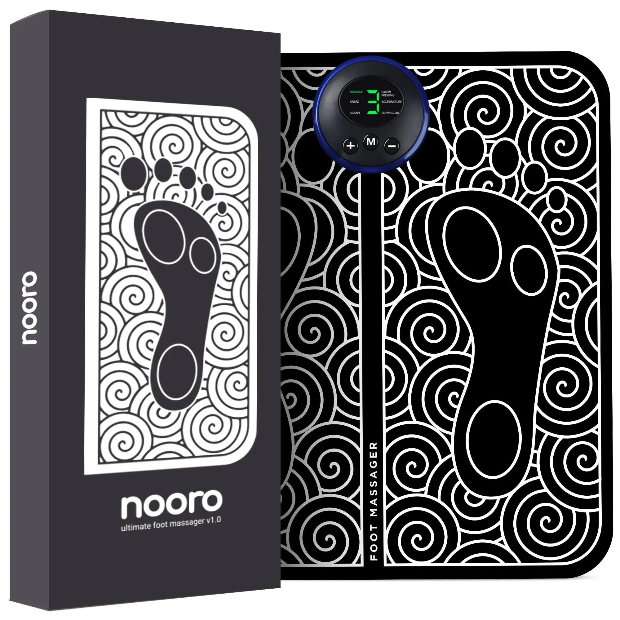 nooro Portable Foot Massager - Soothing Comfort & Revitalization for Tired Feet, 15 Minute Massage with 6 Settings, Pulse Sensation with Deep Tissue Results