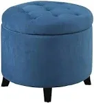 Convenience Concepts Designs4Comfor<wbr/>t Round Ottoman Blue