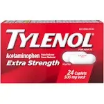 Tylenol Extra Strength 500 mg, 24 Caplets