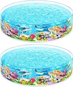 Intex 58472EP SnapSet Kiddie 8 x 8 Foot Instant Backyard Swimming Pool for Kids 3 Years Old and Up with Repair Patch, Deep Sea Blue (2 Pack)