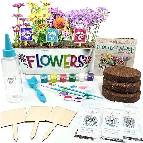 Hapinest Flower Garden Growing Kit Kids Gardening Crafts Gifts for Girls and Boys Ages 6 7 8 9 10 11 12 Years Old and Up