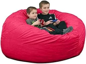 4 Foot Adult Bean Bag Chair | Ultimate Sack Fur / Pink Fur