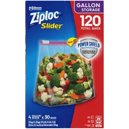 Ziploc 1-Gal. Slider Storage Bags, 120 pk.