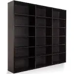 Atlantic Oskar 540 Wall Mounted Media Storage Espresso Cabinet, Large