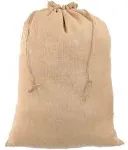 CleverDelights 18" x 24" Burlap Bags - 6 Pack - 18x24 Inch Jute Burlap Drawstring Sacks