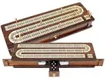 House of Cribbage - Continuous Cribbage Board / Box Inlaid in Rosewood / Mapl...