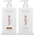 Native Shampoo and Conditioner Set | Sulfate Free, Paraben Free, Dye Free, with Naturally Derived Clean Ingredients| 16.5 oz (Coconut & Vanilla, Moisturizing), 2, 1.3 ounces