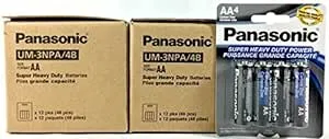 Panasonic 100pc AA Batteries Super Heavy Duty Power Carbon Zinc Double A Battery 1.5v