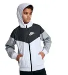 Nike Sportswear Windrunner Big Kids' (Boys') Loose Hip-Length Hooded Jacket in White, Size: Small | 850443-102