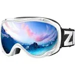 ZIONOR Lagopus Ski Snowboard Goggles White Frame Silver Lens B1